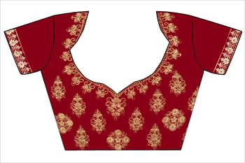 Maroon embroidered velvet semi stitched lehenga 4