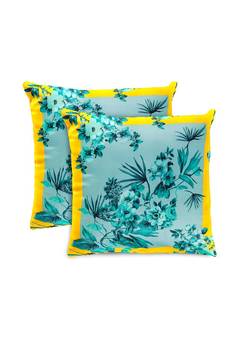 Floral Printed Recycle decorative   Piece Pillow Cushion Cover Lemon Color