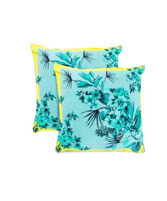 Floral Printed    Cotton decorative   Piece Pillow Cushion Cover Yellow Color 1
