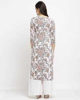 White printed cotton ethnic-kurtis 2