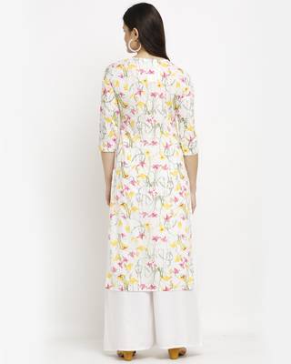 White printed cotton ethnic-kurtis 2