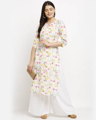 White printed cotton ethnic-kurtis 3