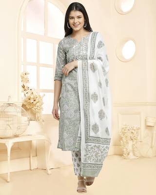 Green printed cotton ethnic-kurtis 1