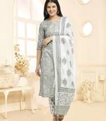 Green printed cotton ethnic-kurtis