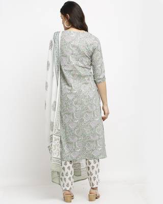 Green printed cotton ethnic-kurtis 2