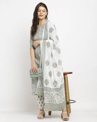 Green printed cotton ethnic-kurtis 3