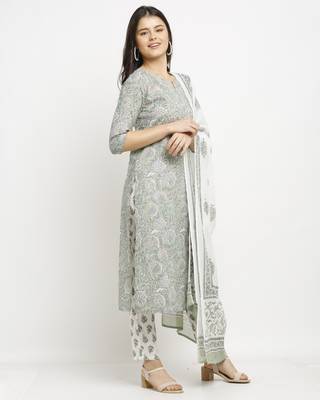 Green printed cotton ethnic-kurtis 5