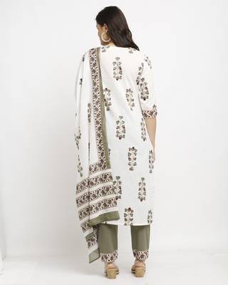 White printed cotton ethnic-kurtis 2