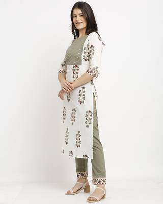 White printed cotton ethnic-kurtis 4