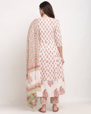 White printed cotton ethnic-kurtis 2