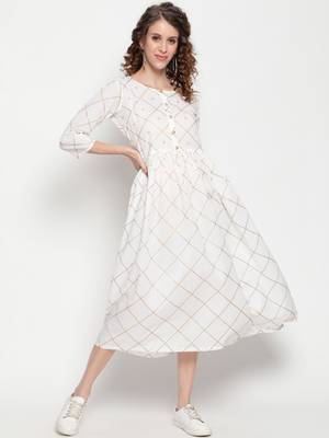 White printed cotton cotton-kurtis 1