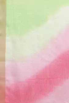   Green & Pink Kota Art Hand Dyed Saree with blouse