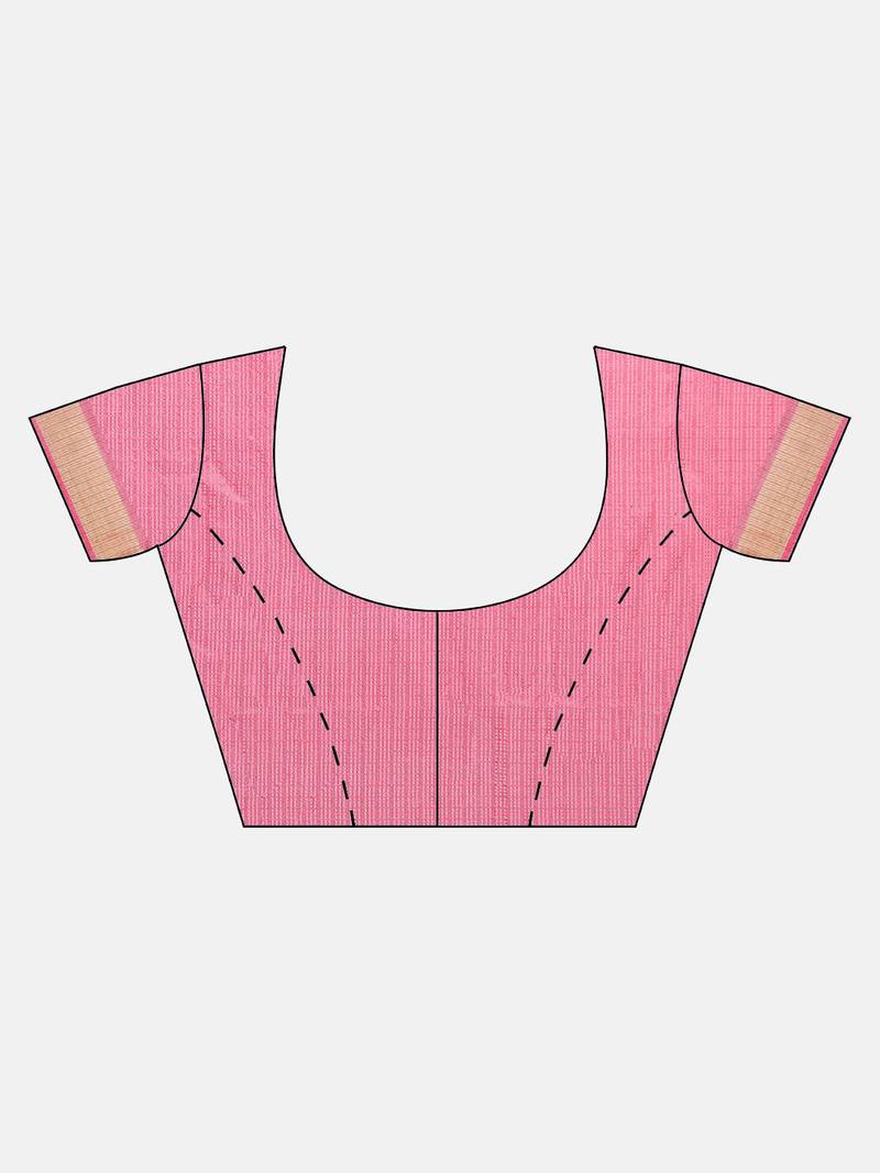 Geroo Jaipur Green & Pink Kota Art Hand Dyed Saree with blouse