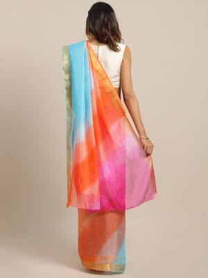   Multicolour Kota Art Hand Dyed Saree with blouse 2