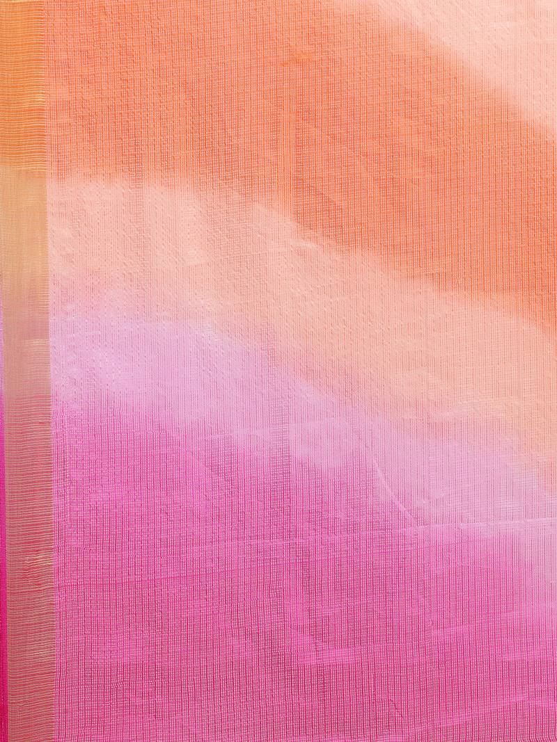 Geroo Jaipur Multicolour Kota Art Hand Dyed Saree with blouse