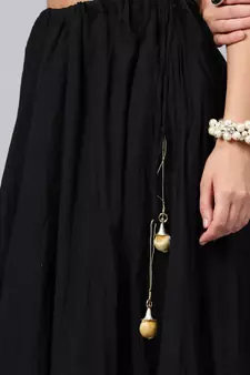   Black Pure Cotton Skirt with Crop Top