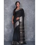 Black Silk Viscous Carry Jackard Border saree with blouse