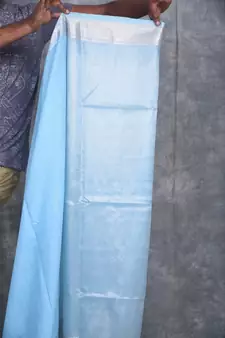 sky blue Silk Viscous Carry Jackard Border saree with blouse
