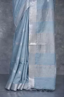 teal Silk Baswada With Anmol Zari Boota saree with blouse