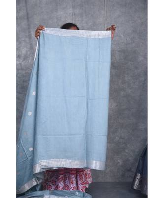 teal Silk Baswada With Anmol Zari Boota saree with blouse 5