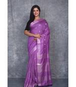 Purple Silk Baswada With Anmol Zari Boota saree with blouse