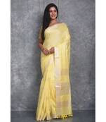 yellow Silk Baswada With Anmol Zari Boota saree with blouse