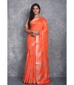 orange Silk Baswada With Anmol Zari Boota saree with blouse