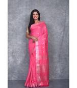 pink Silk Baswada With Anmol Zari Boota saree with blouse