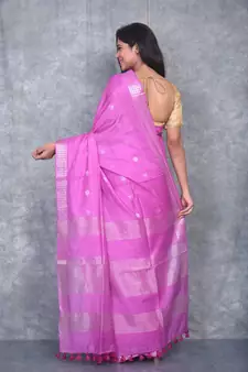 lavender Silk Baswada With Anmol Zari Boota saree with blouse