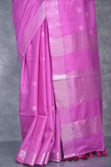lavender Silk Baswada With Anmol Zari Boota saree with blouse