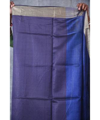 blue Handloom Dupion Silk Saree With Dobbi Design saree with blouse 5