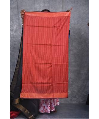 black Handloom Dupion Silk Saree With Dobbi Design saree with blouse 5