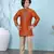 Brown embroidered cotton silk boys-kurta &-pyjama