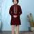 Maroon embroidered cotton silk boys-kurta &-pyjama