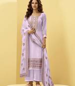 Lavender embroidered georgette salwar