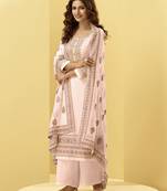 Pink embroidered georgette salwar