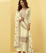 Yellow embroidered georgette salwar