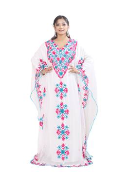 Royal Islamic Modern Elegant Dubai Moroccan Arabic Abaya Kaftan Stylish Georgette Long Sleeve Dress 1