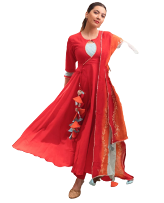 RF 1157 Red Kurti 1