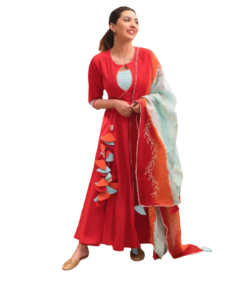 RF 1157 Red Kurti 3