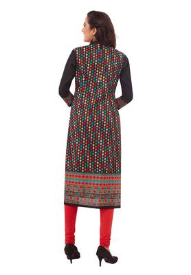Black printed cotton cotton-kurtis 2