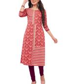 Pink printed cotton cotton-kurtis