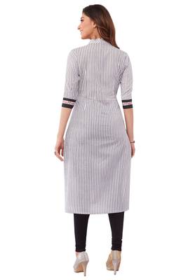 White printed cotton cotton-kurtis 2