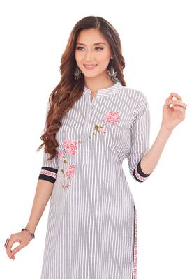 White printed cotton cotton-kurtis 4