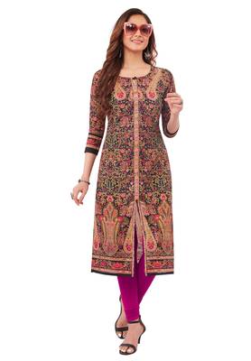 Black printed cotton cotton-kurtis 1