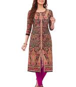 Black printed cotton cotton-kurtis