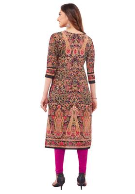 Black printed cotton cotton-kurtis 2
