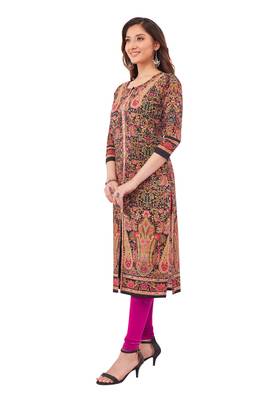 Black printed cotton cotton-kurtis 3