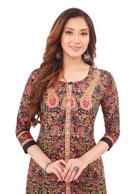 Black printed cotton cotton-kurtis 4