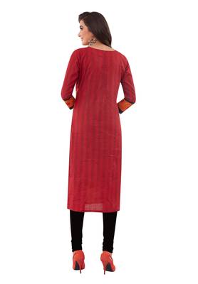 Red printed cotton cotton-kurtis 2